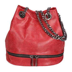 Borsa a spalla da donna - Modello Cora - Vera pelle - 30.0 x 26.0 x 17.0 cm