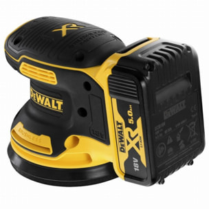 Ponceuse excentrique XR 18V 125 mm Brushless DEWALT - 2 batteries 5.0Ah + coffret TSTAK - sans chargeur - DCW210P2-QW