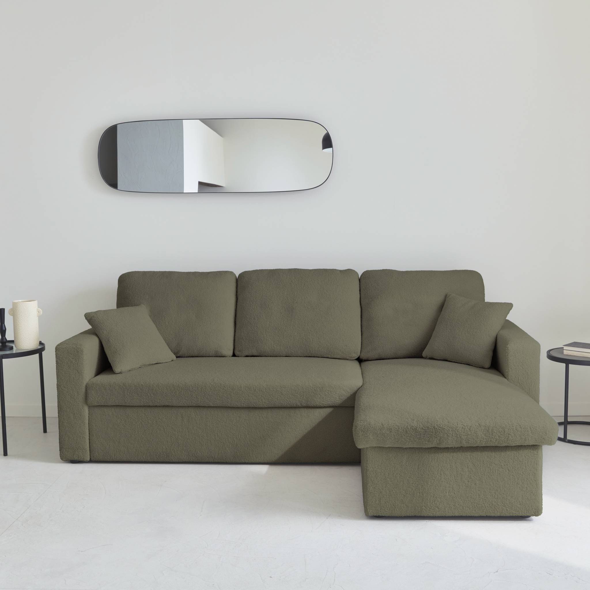 Canapé convertible réversible 3 places bouclette IDA