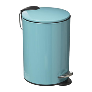 Poubelle métal à Pédale 3 litres Atmosphéra - Couleur: Turquoise