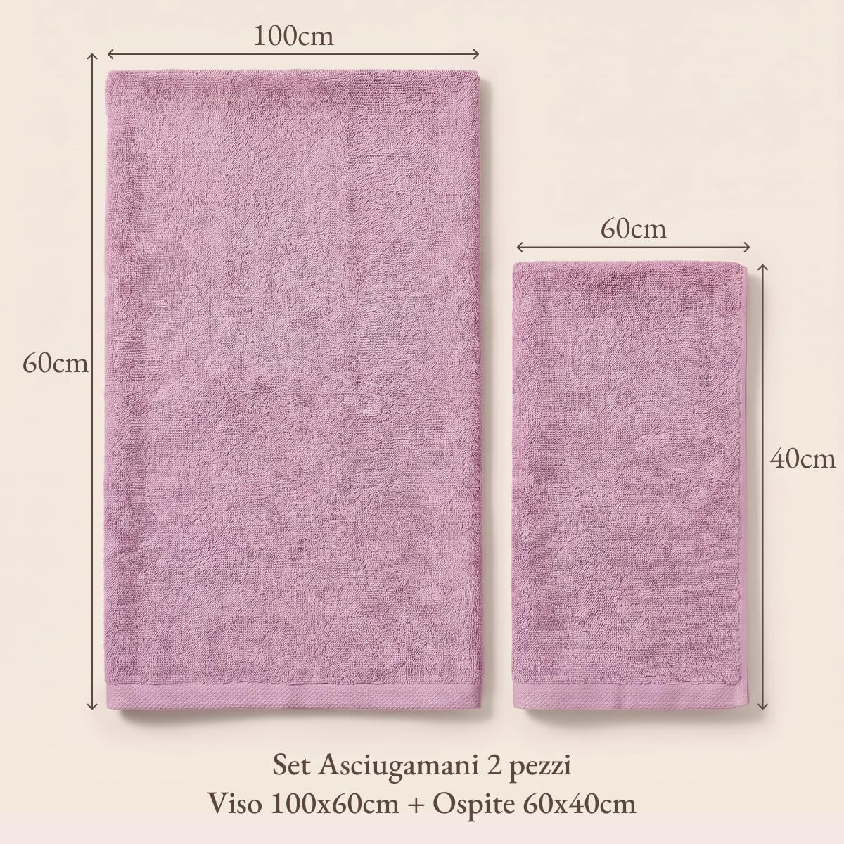 INTRECCI HOME Set Bagno Asciugamani Viso e Ospite, in Puro Cotone 500 g, Morbidezza Extra, Assorbenza Superiore