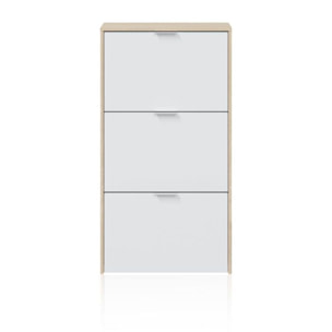 Zapatero Remi de 3 puertas Roble - Blanco