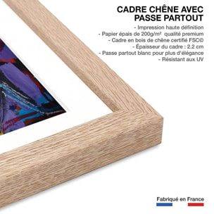 Affiche abstraite odalisque Affiche + cadre en bois - Chêne