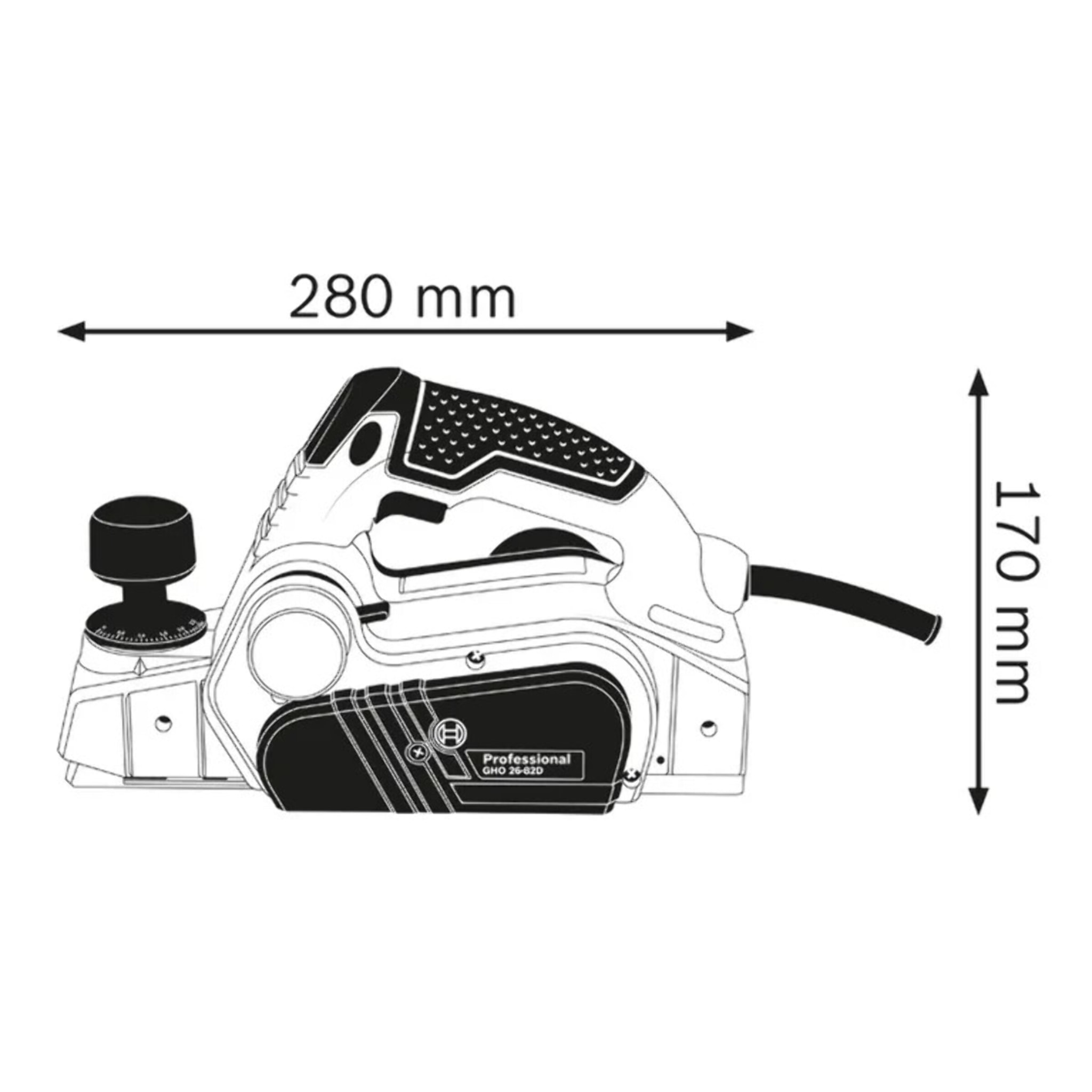 Rabot GHO 26-82D 710W - BOSCH - Avec sac à poussières - 06015A4301