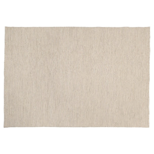 QUENTIN - Tapis rect. 160x230cm laine tissée couleur blanc/marron chiné