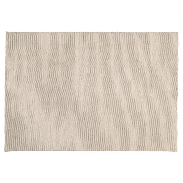 QUENTIN - Tapis rect. 160x230cm laine tissée couleur blanc/marron chiné