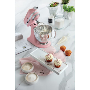 Robot pâtissier KITCHENAID 5KSM175PSEDR rose poudré, 4,8 L, bol avec poignée + bol 3 L, batteur souple et couvercle