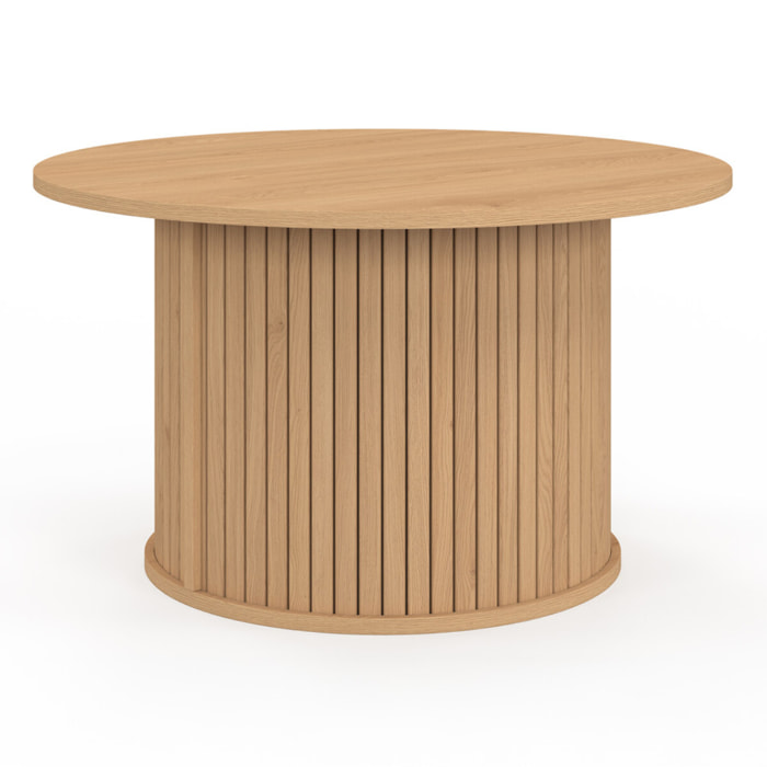 Table basse ronde Albane pieds lattes