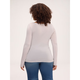 Fiorella Rubino - Maglia second skin in misto cashmere - Beige