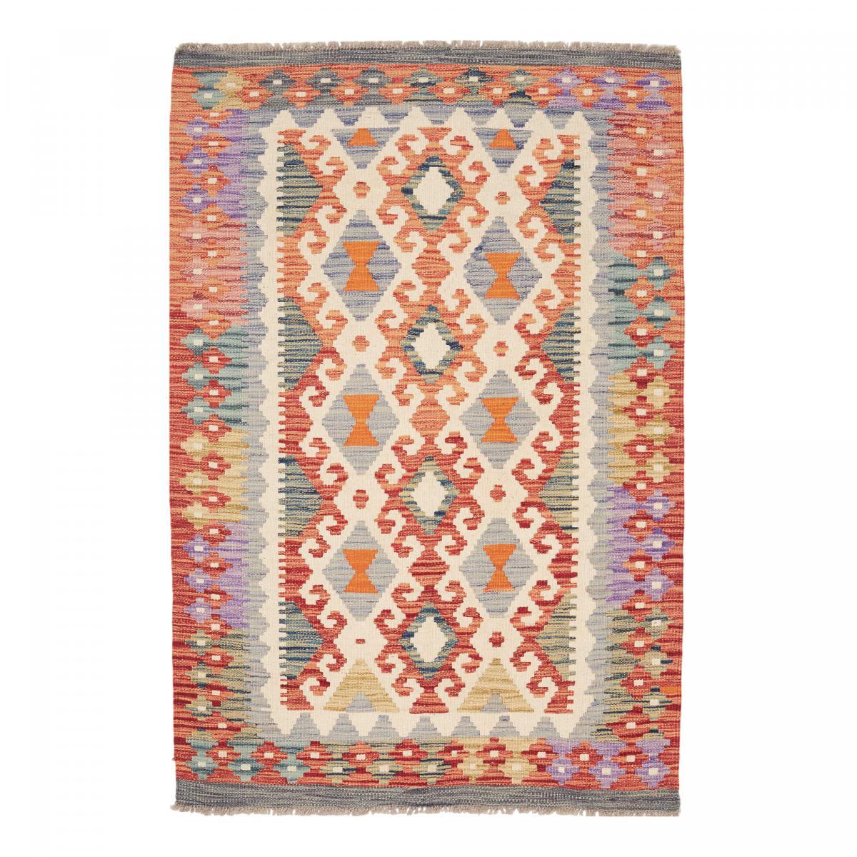 Tapis kilim ethnique au motif tribal, tissé plat en laine, OZOZAVE