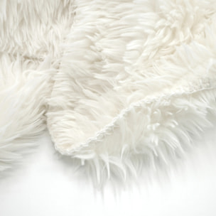 Plaid imitation poils longs - Longwool Naturel - 130x170cm - 450g/m²