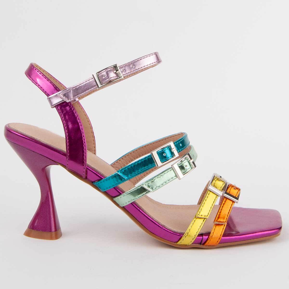 Sandalia De Tacón - Multicolor - Altura: 7 Cm