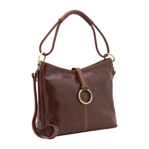 Borsa a spalla  da donna In Vera pelle Made in Italy 29x32x11 cm