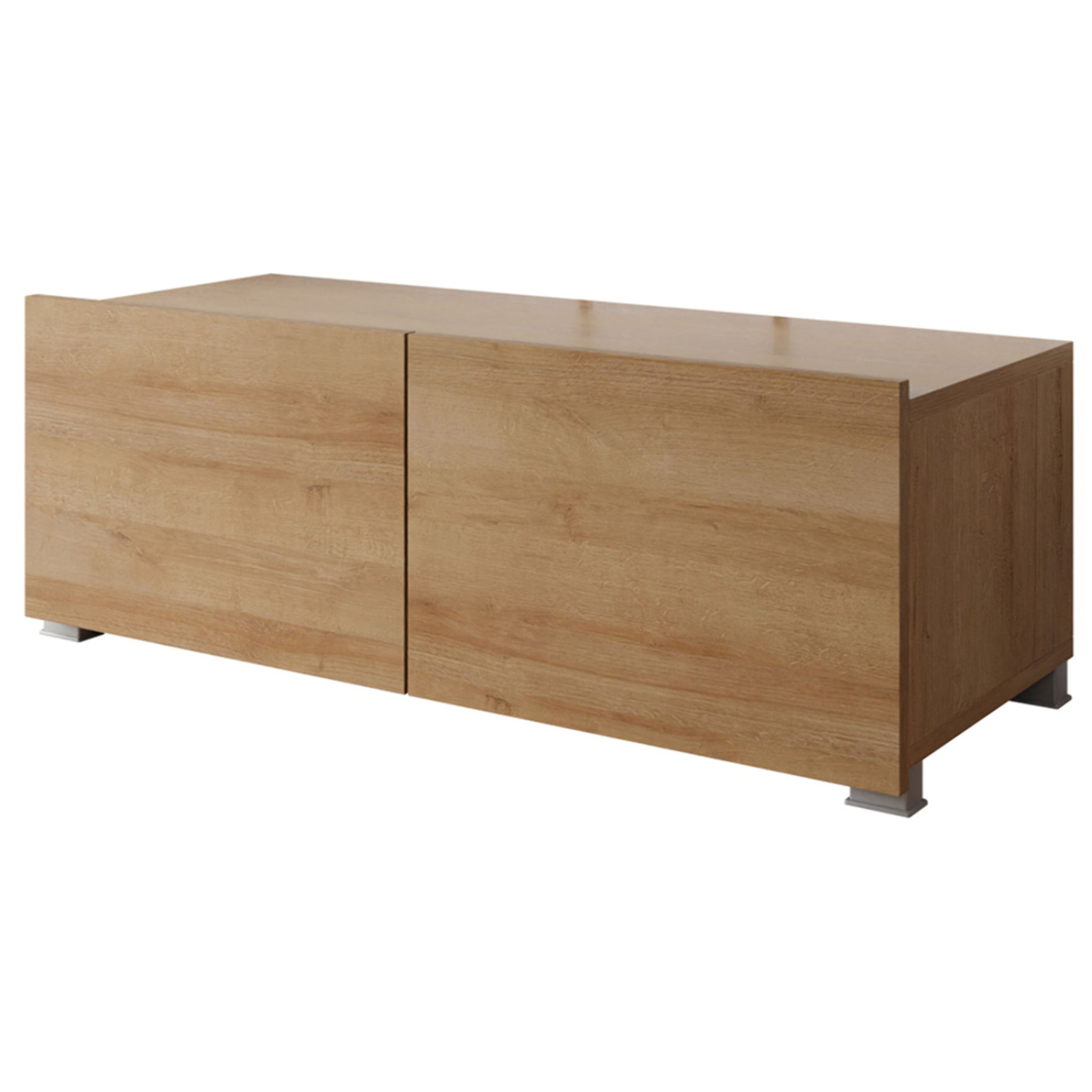 Alix - meuble tv modulable 100 cm - 2 portes - Effet chêne