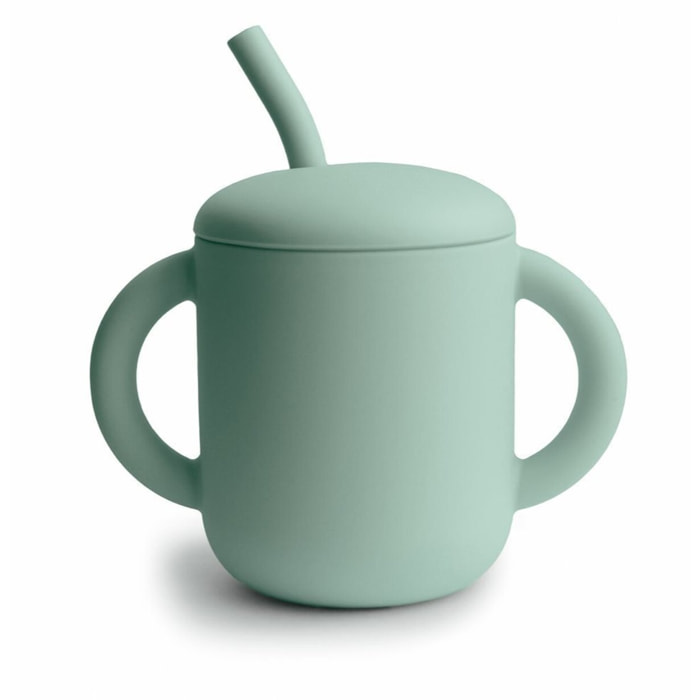 Mushie Taza Didáctica+Pajita Silicona Solid