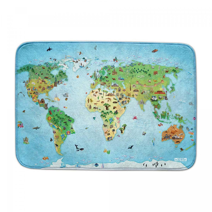 Tapis enfant SUPER DOUX, Planisphère