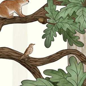 Papier peint panoramique la vie en forêt Intissé