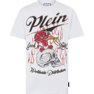 PHILIPP PLEIN Round Neck T-Shirt Little Devil Crystal