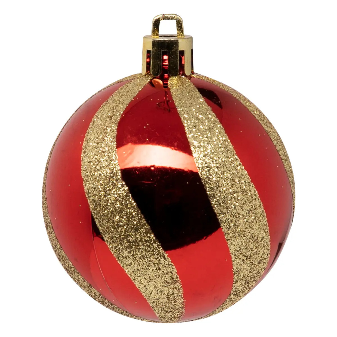 Boules de Noël "Colorama de Noël" lot de 25 en plastique recyclé D6cm rouge blanc