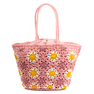 Basento Bolso de hombro Mujer. Fabricaco en algodón tejido artesanal a mano.