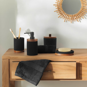 Brosse WC en acacia - Noir