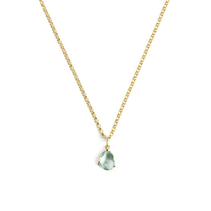 Collana placcata Oro Argento acquamarina Birthstone