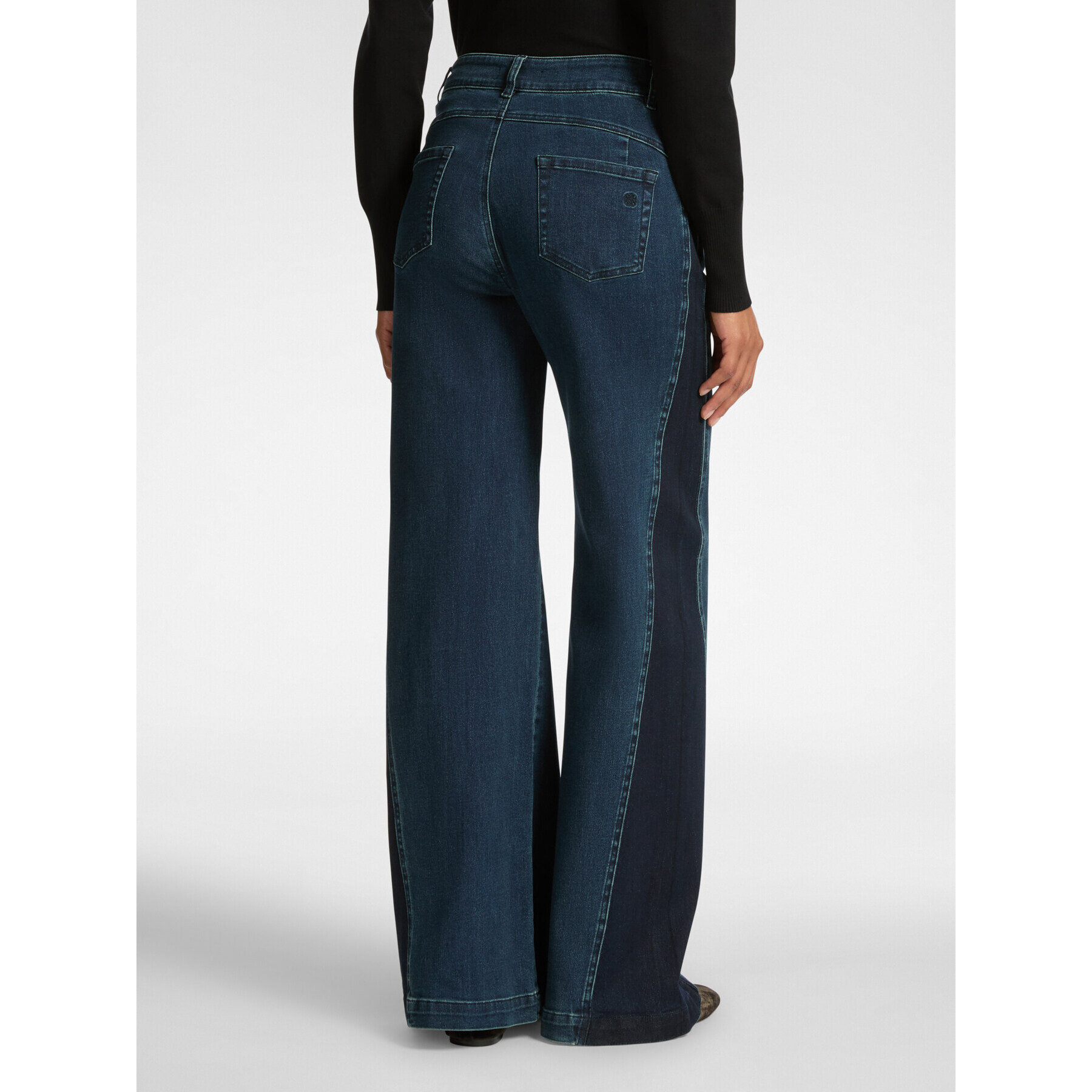 Elena Mirò - Jeans flare con inserti laterali - Blu