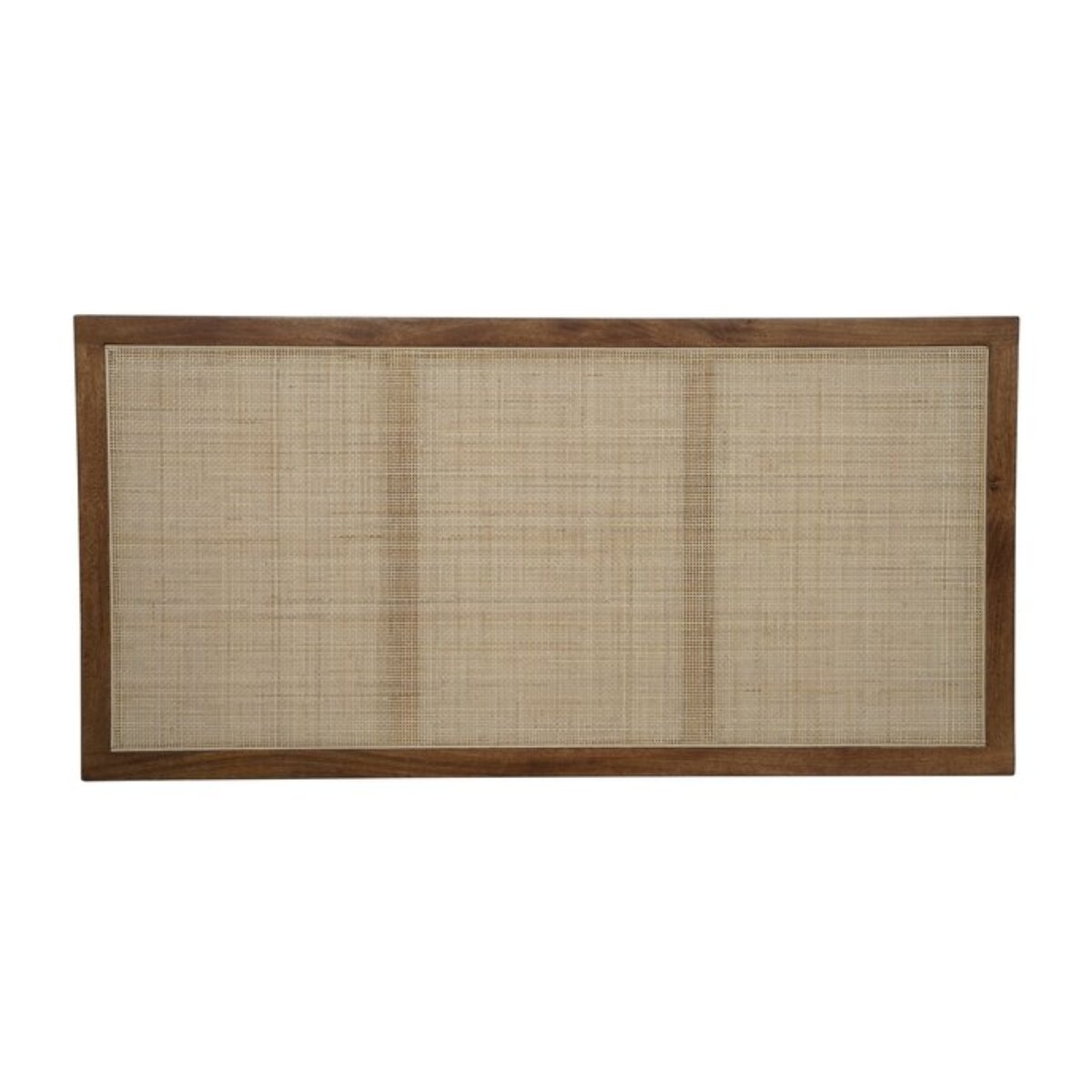 Tête de lit Nambu -bois massif de manguier et rotin-couleur noyer 162 x 80 x 3 cm