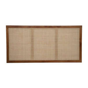 Tête de lit Nambu -bois massif de manguier et rotin-couleur noyer 162 x 80 x 3 cm