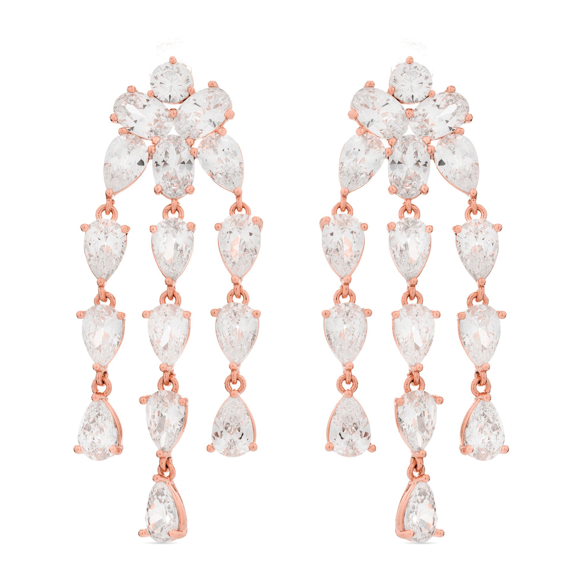 Pendientes con Circonita Brillante acabados en oro amarillo de 18K