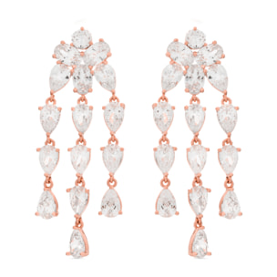 Pendientes con Circonita Brillante acabados en oro amarillo de 18K