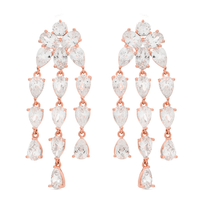 Pendientes con Circonita Brillante acabados en oro amarillo de 18K