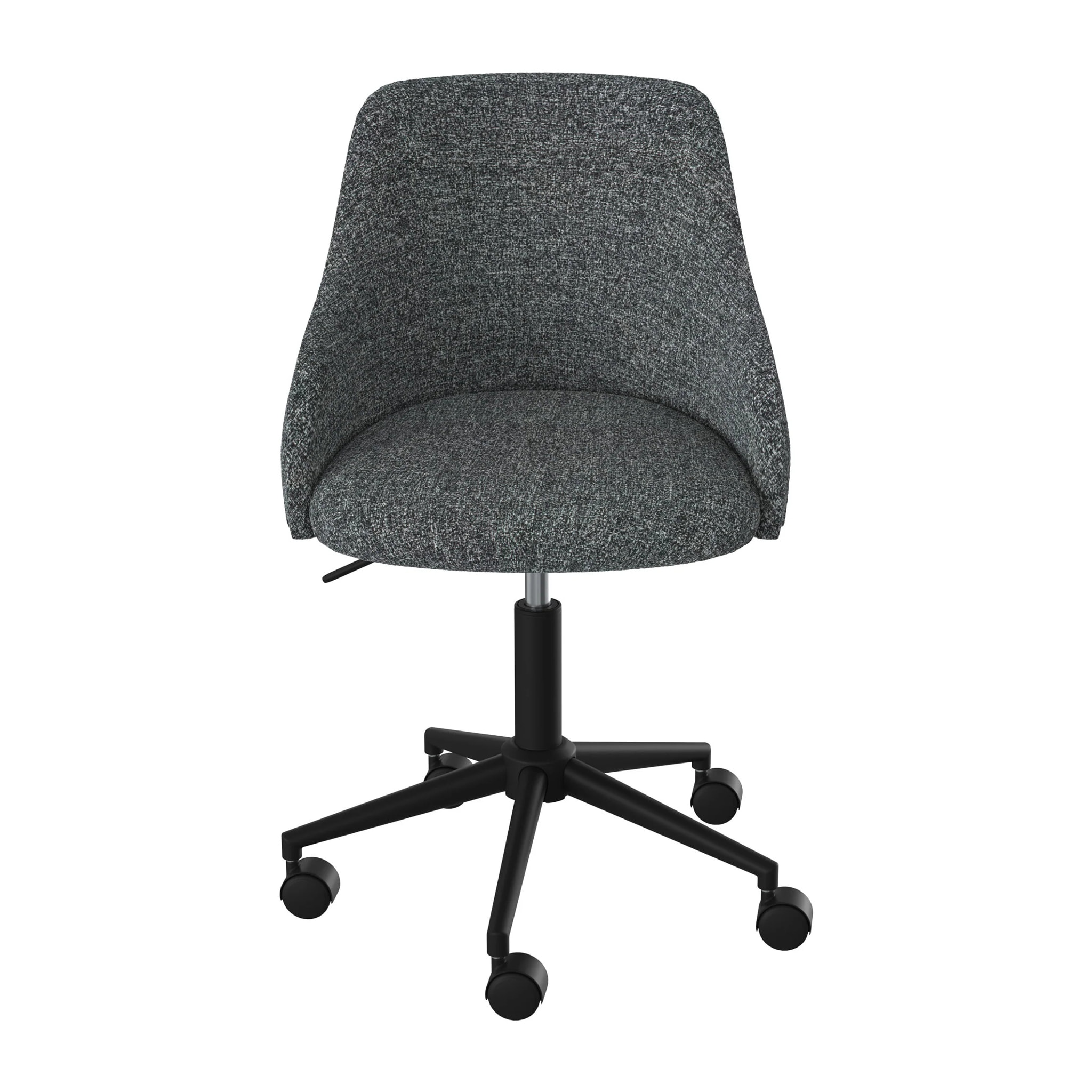 Chaise de bureau pivotante et réglable en tissu gris - Ninon