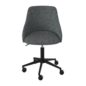 Chaise de bureau pivotante et réglable en tissu gris - Ninon