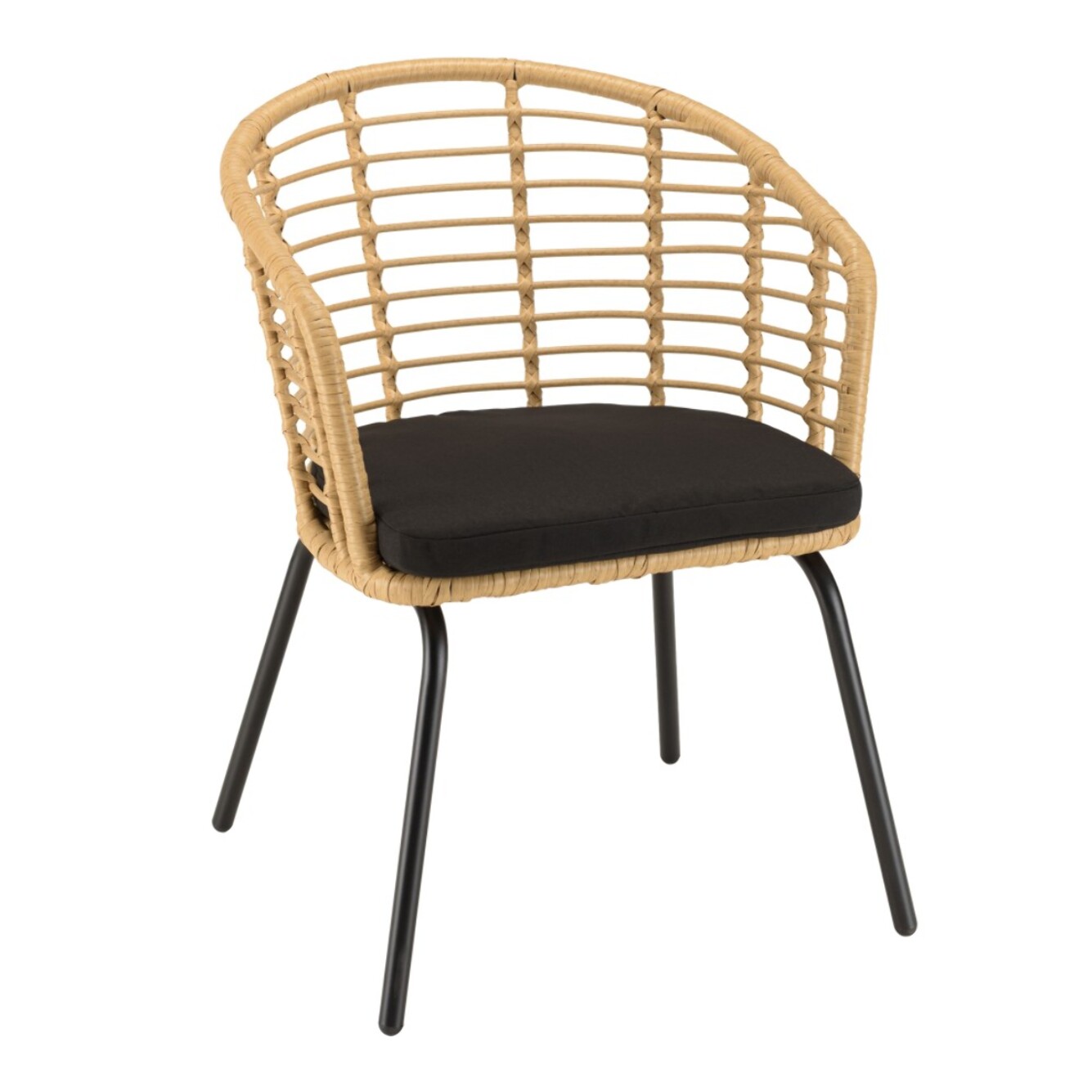 MALO - Lot de 2 fauteuils en rotin synthétique couleur naturelle