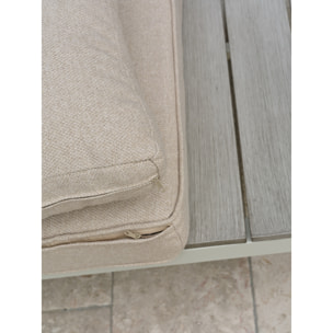 OSAKA - Salon de jardin d'angle 5 pl en alu et alu aspect boisé