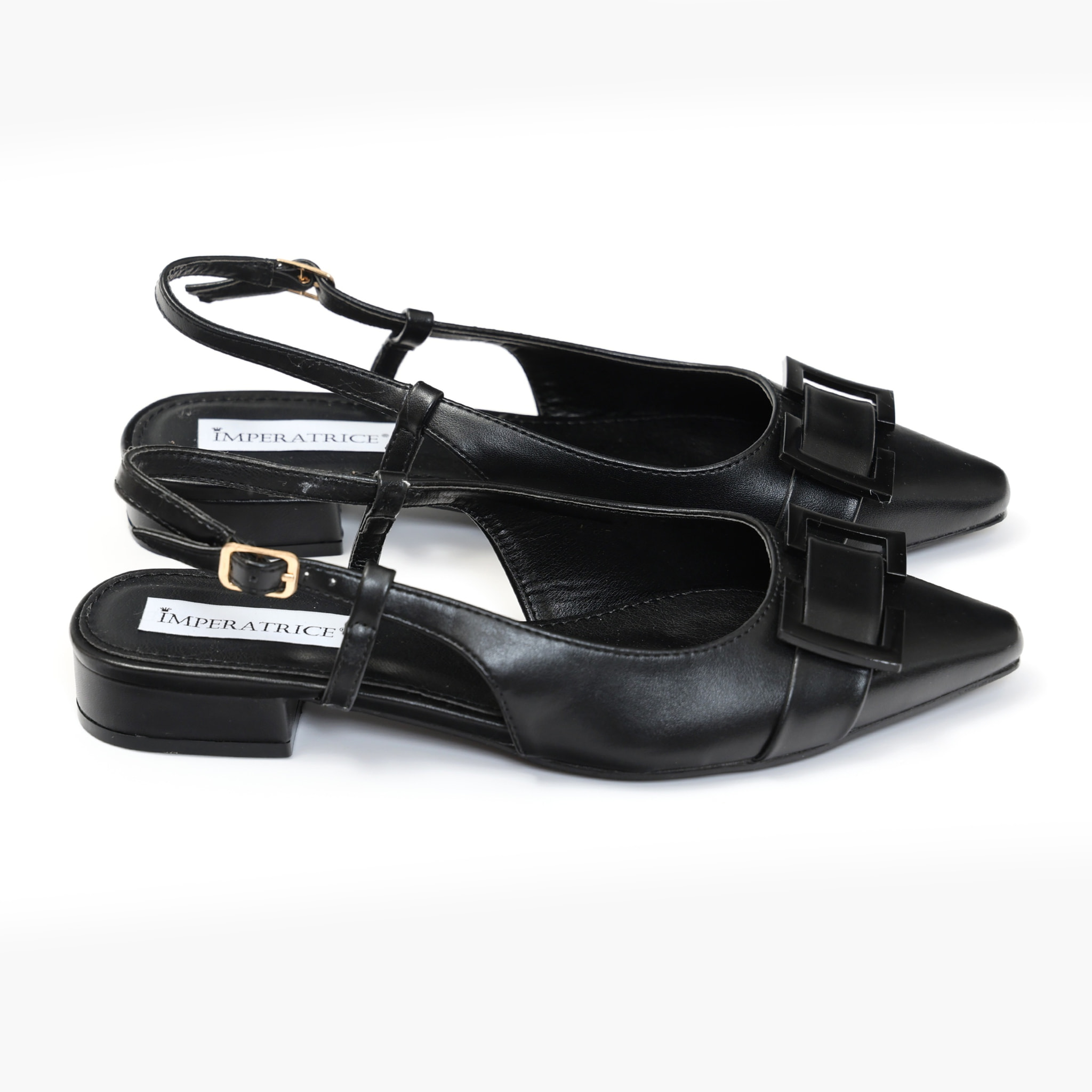 Ballerine slingback in simil pelle con dettaglio sulla punta