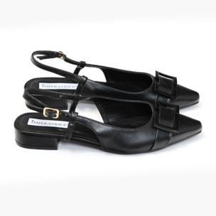 Ballerine slingback in simil pelle con dettaglio sulla punta
