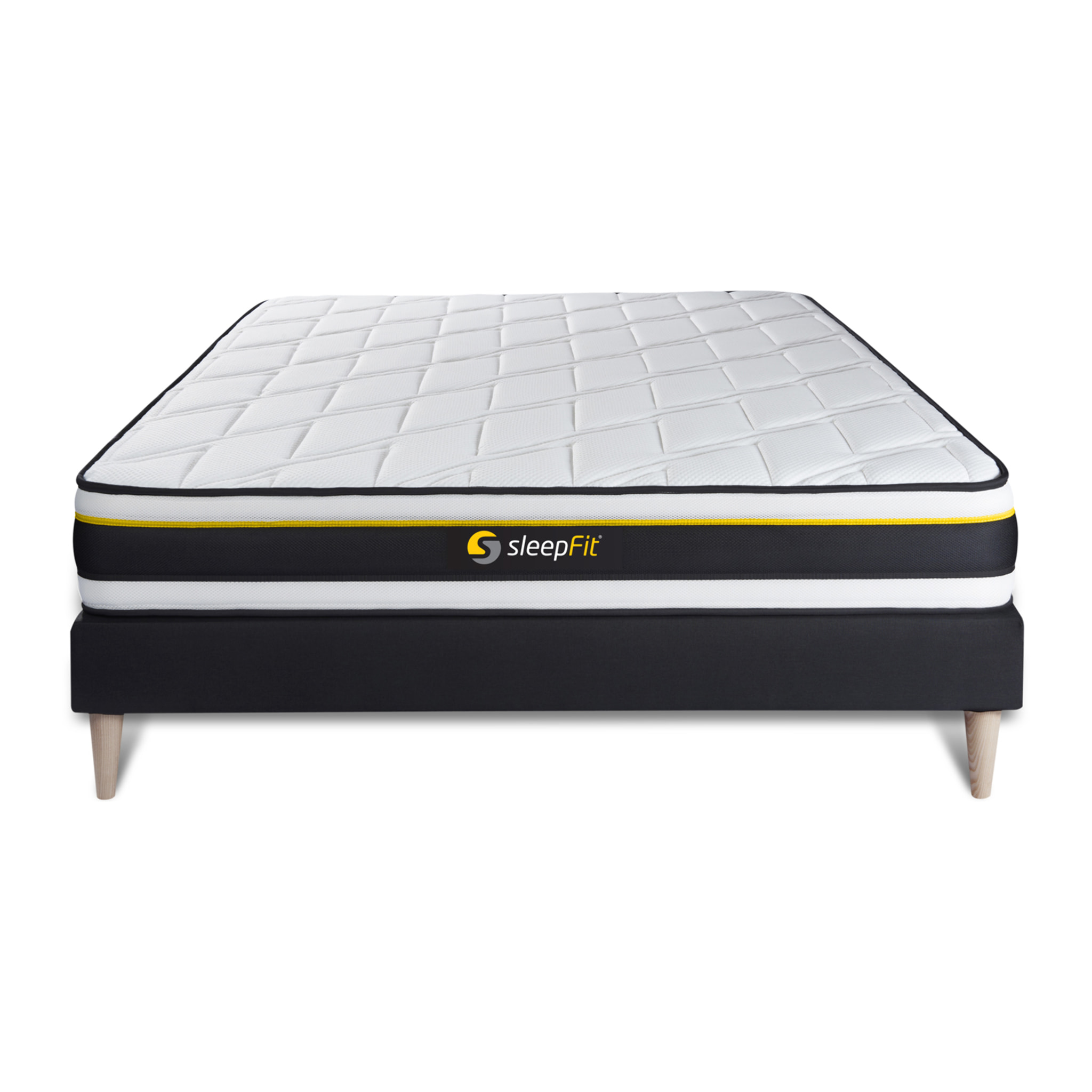 Ensemble matelas SOFT + sommier kit noir