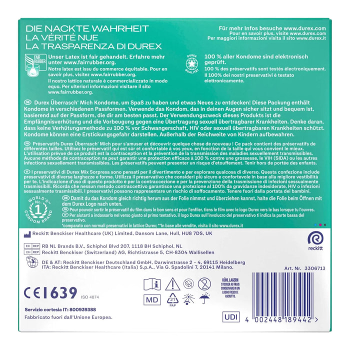 Durex Mix Sorpresa Preservativi Misti - Confezione da 30 Profilattici