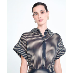 abito camicia a righe con cintura