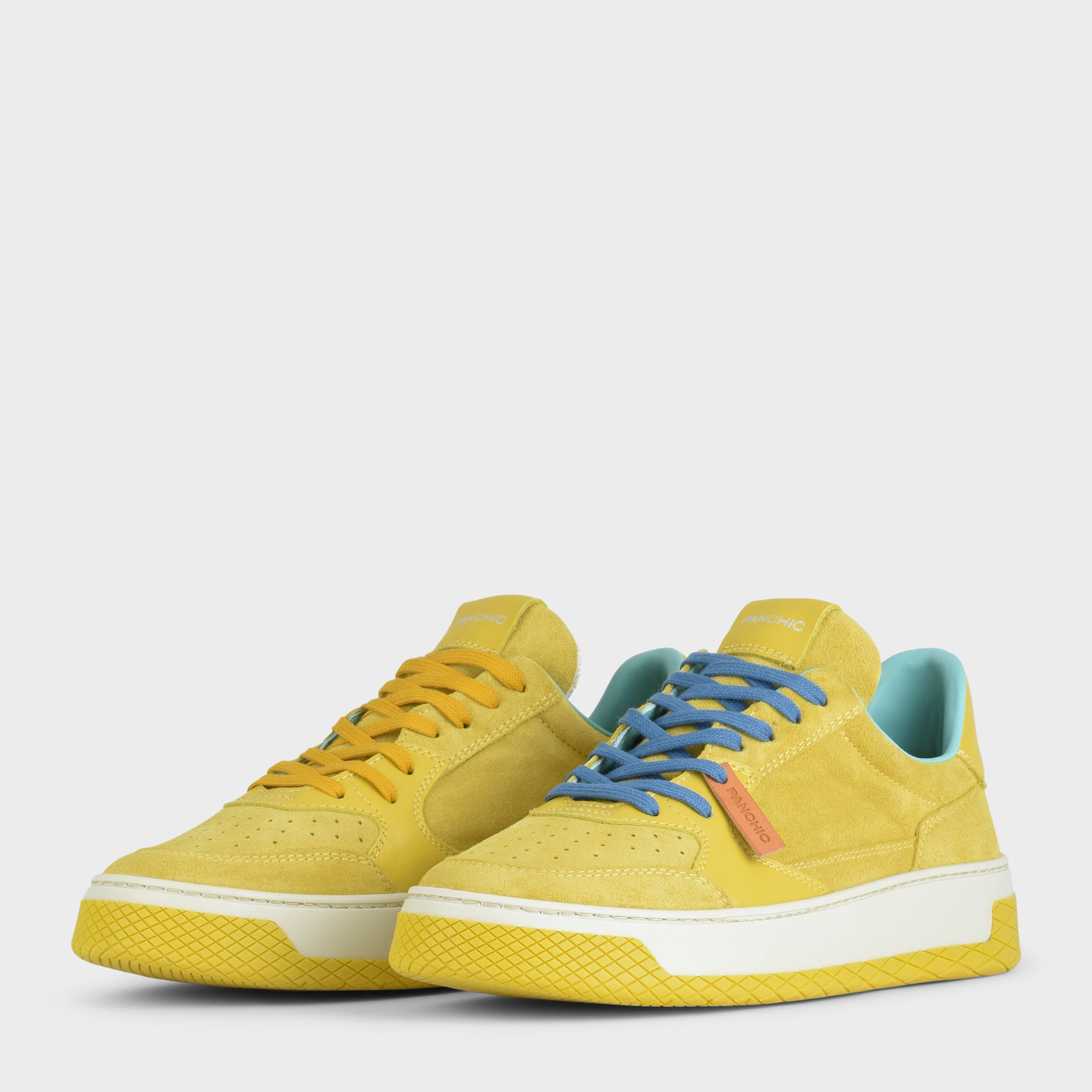 SNEAKER LOW P02 UOMO IN SUEDE E PELLE GIALLO