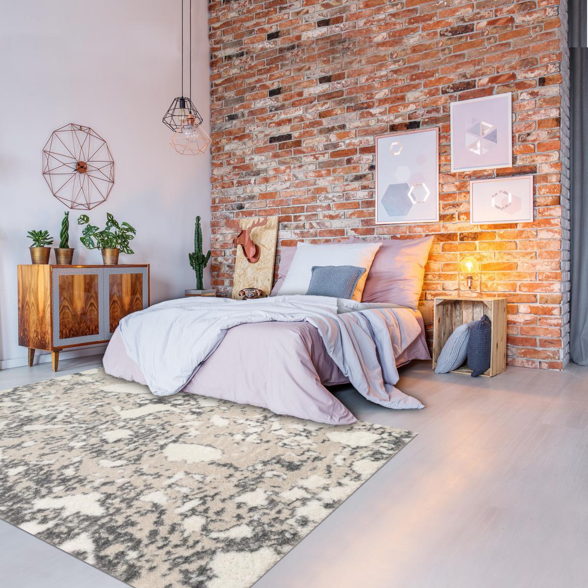 Tapis salon et chambre tissé motif géométrique CASU