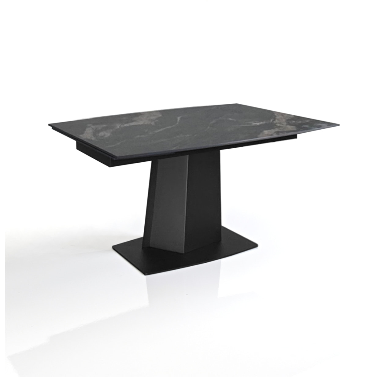 Table à manger extensible Tomasucci SAFIR, en céramique effet marbre noir, 140/170/200 × 89 × 77 cm