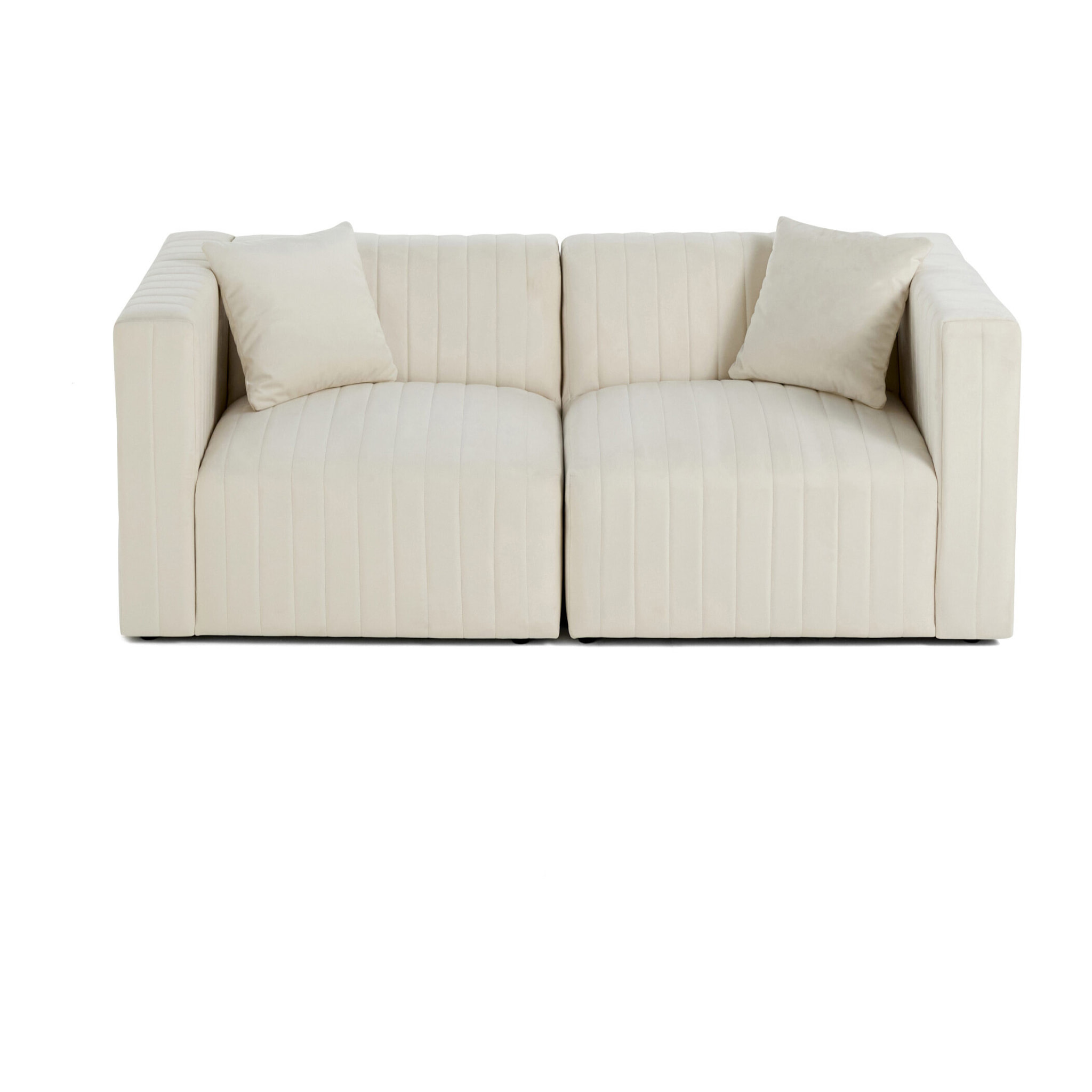 Nova - canapé modulable 2 places - en velours - Beige