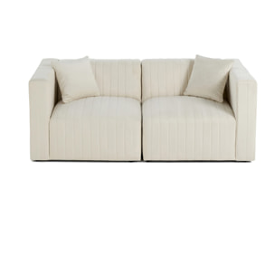 Nova - canapé modulable 2 places - en velours - Beige