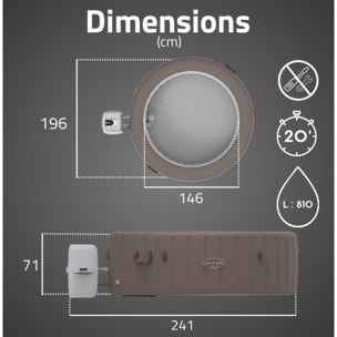 Bestway Spa gonflable rond Lay-Z-Spa Dominica Smart HydroJet Wifi 4-6 personnes