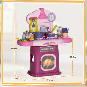 Cuisine enfant jouet d'imitation effets lumineux sonores nombreux accessoires rose