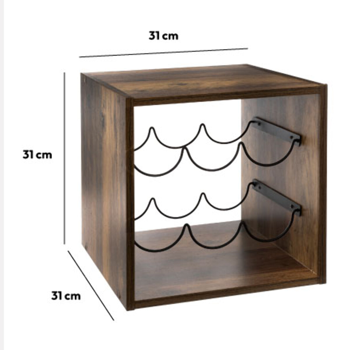 Rangement 6 bouteilles indus Effet bois foncé Mix N' Modul