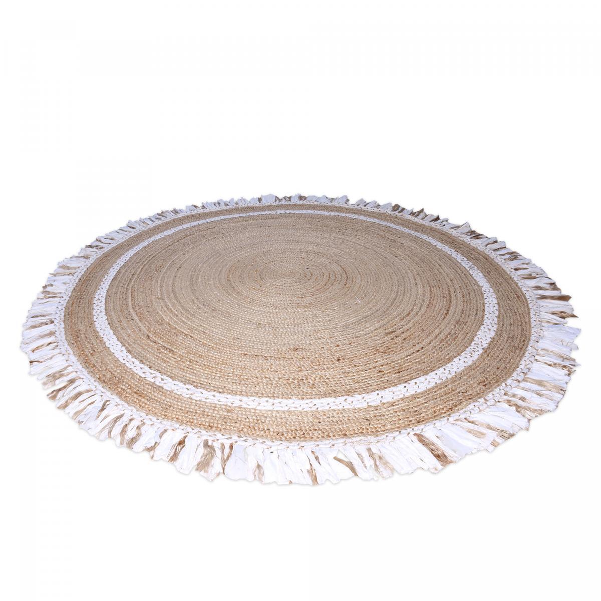 Tapis rond 80x80 rond JT SATCH Blanc , tapis jute artisanal